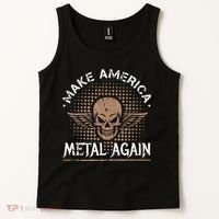 Make America Metal Again Skull Rock And Roll Heavy Music Tank Top thumb 2