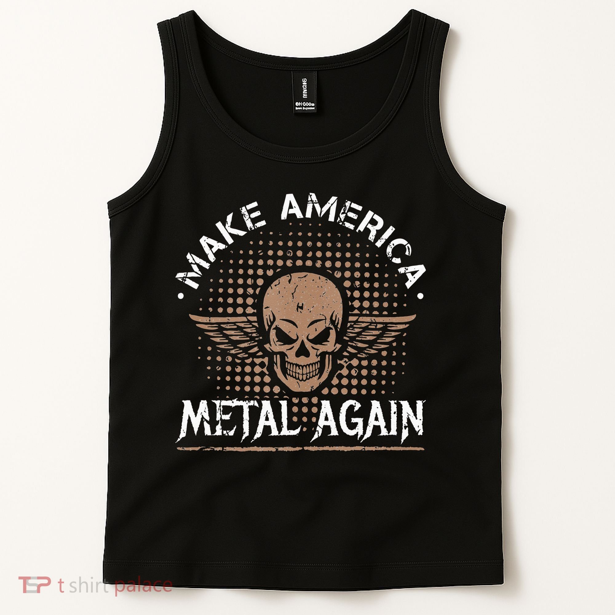 Make America Metal Again Skull Rock And Roll Heavy Music Tank Top