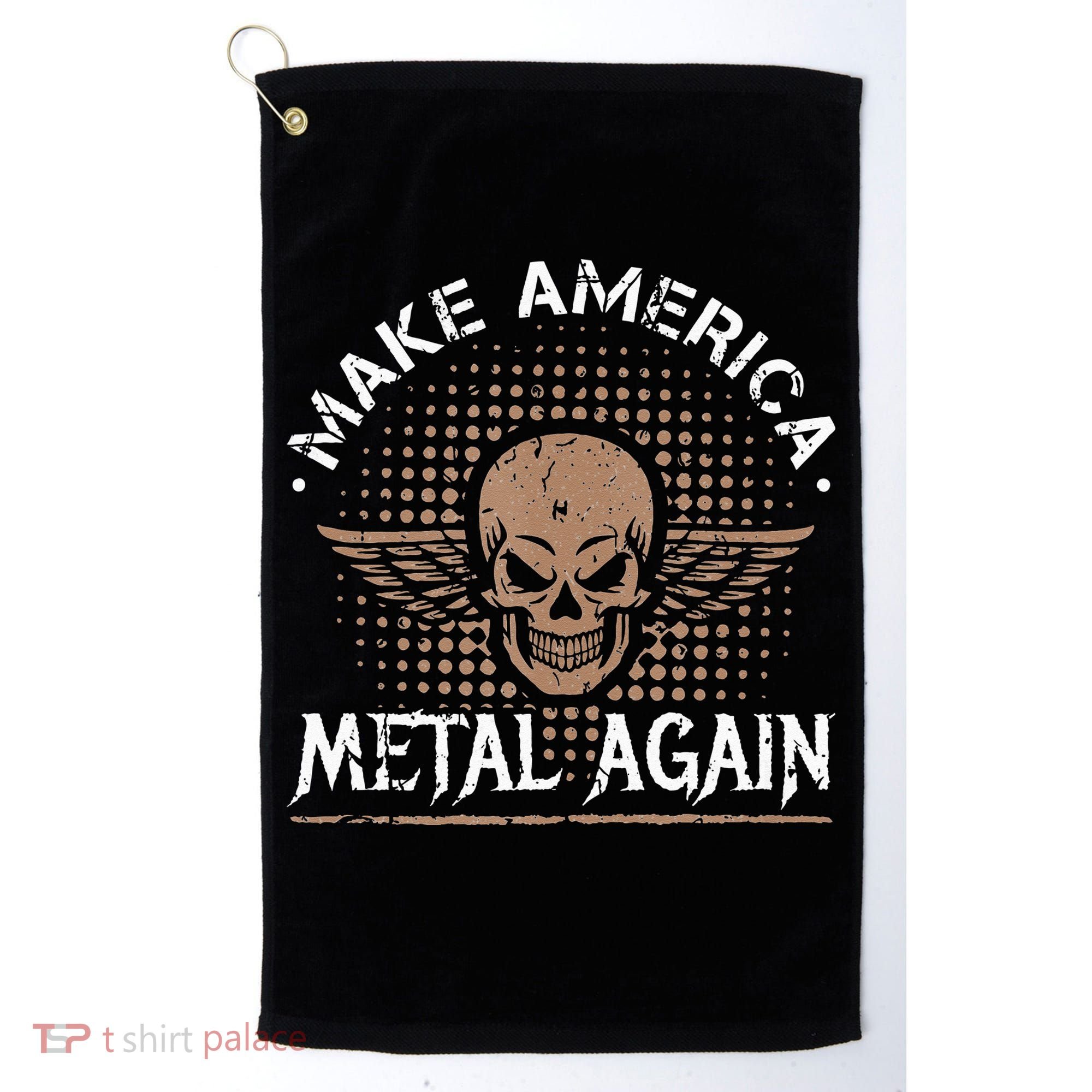 Make America Metal Again Skull Rock And Roll Heavy Music Golf Towel