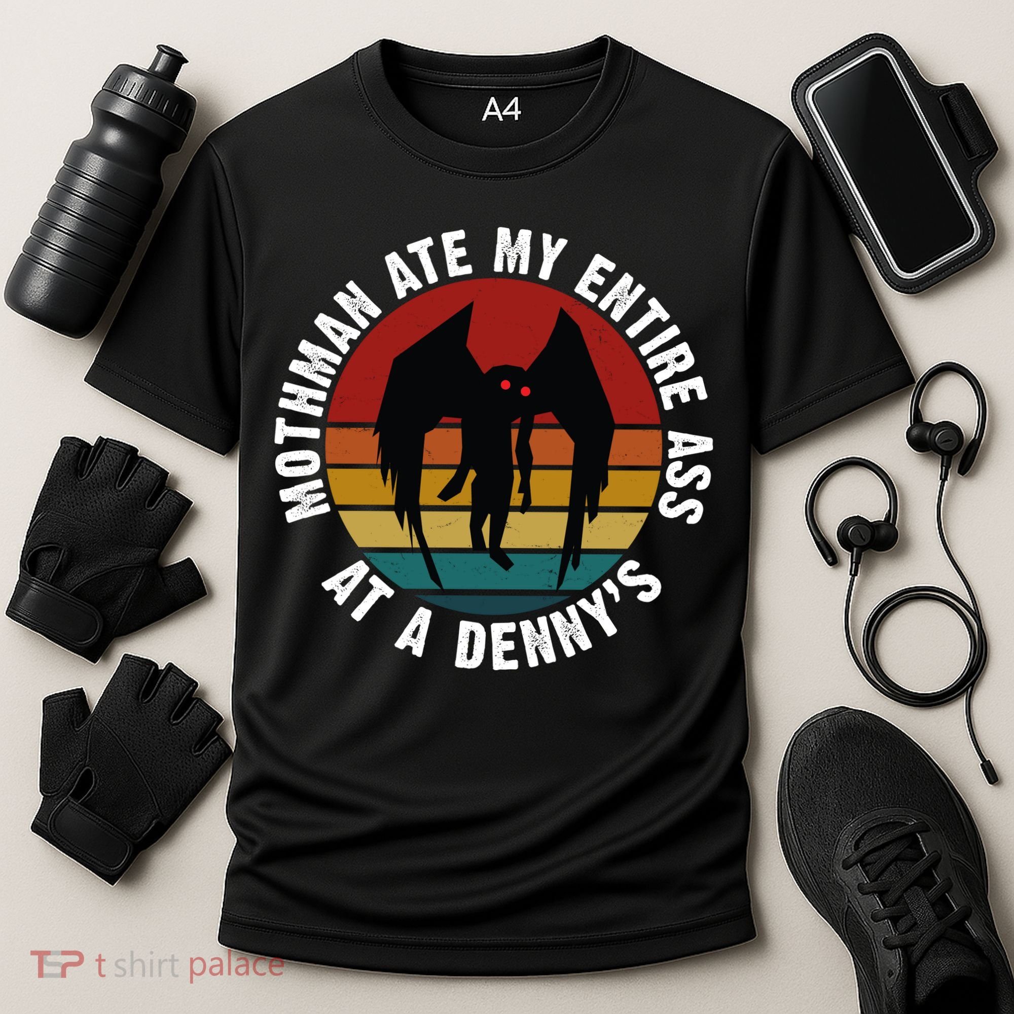 Mothman Ate My Entire Ass At A Denny's Cooling Performance Crew T-Shirt