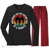 Mothman Ate My Entire Ass At A Denny's Women's Long Sleeve Flannel Pajama Set  thumb 0
