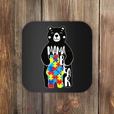 Mama Bear Autism Awareness Coaster
