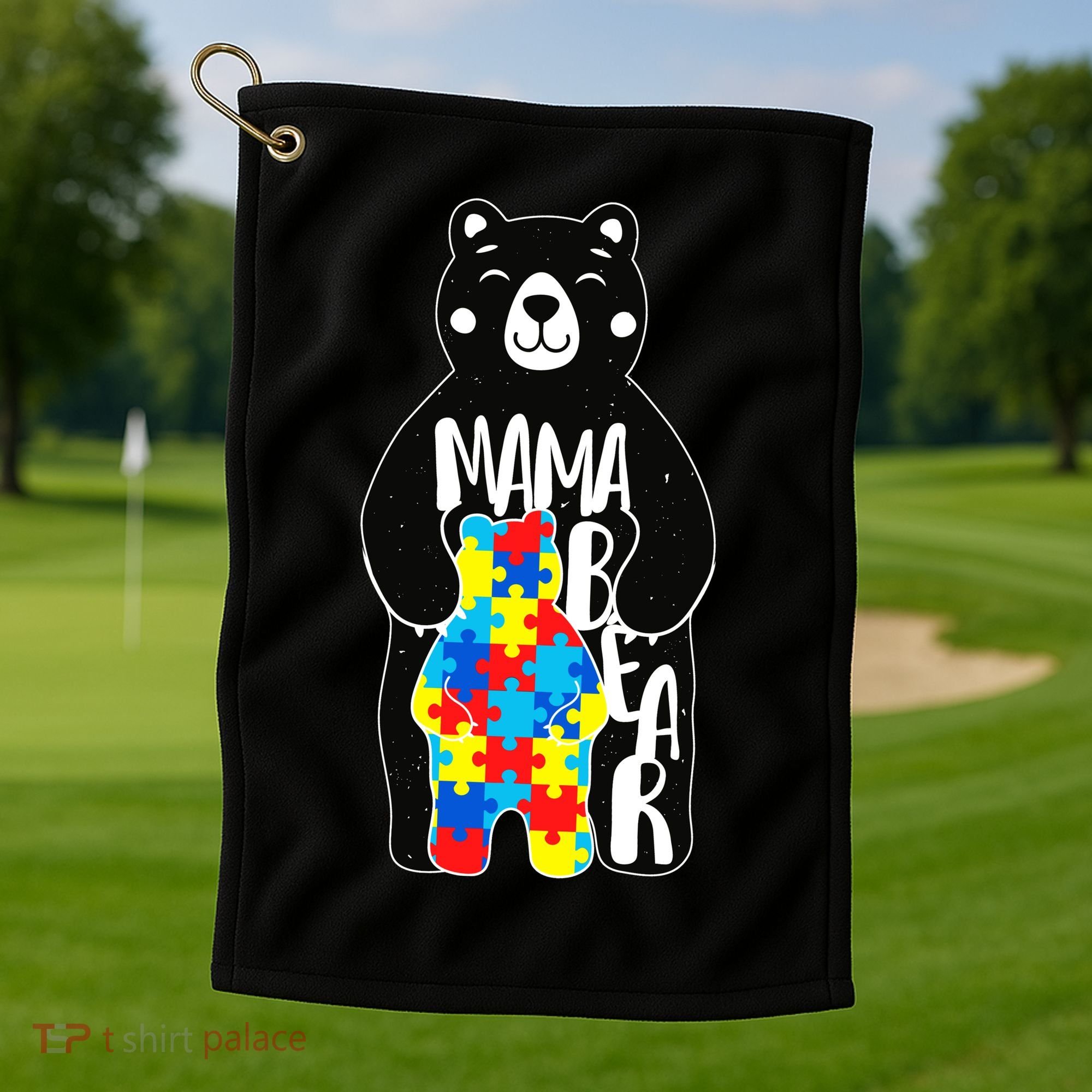 Mama Bear Autism Awareness Golf Towel