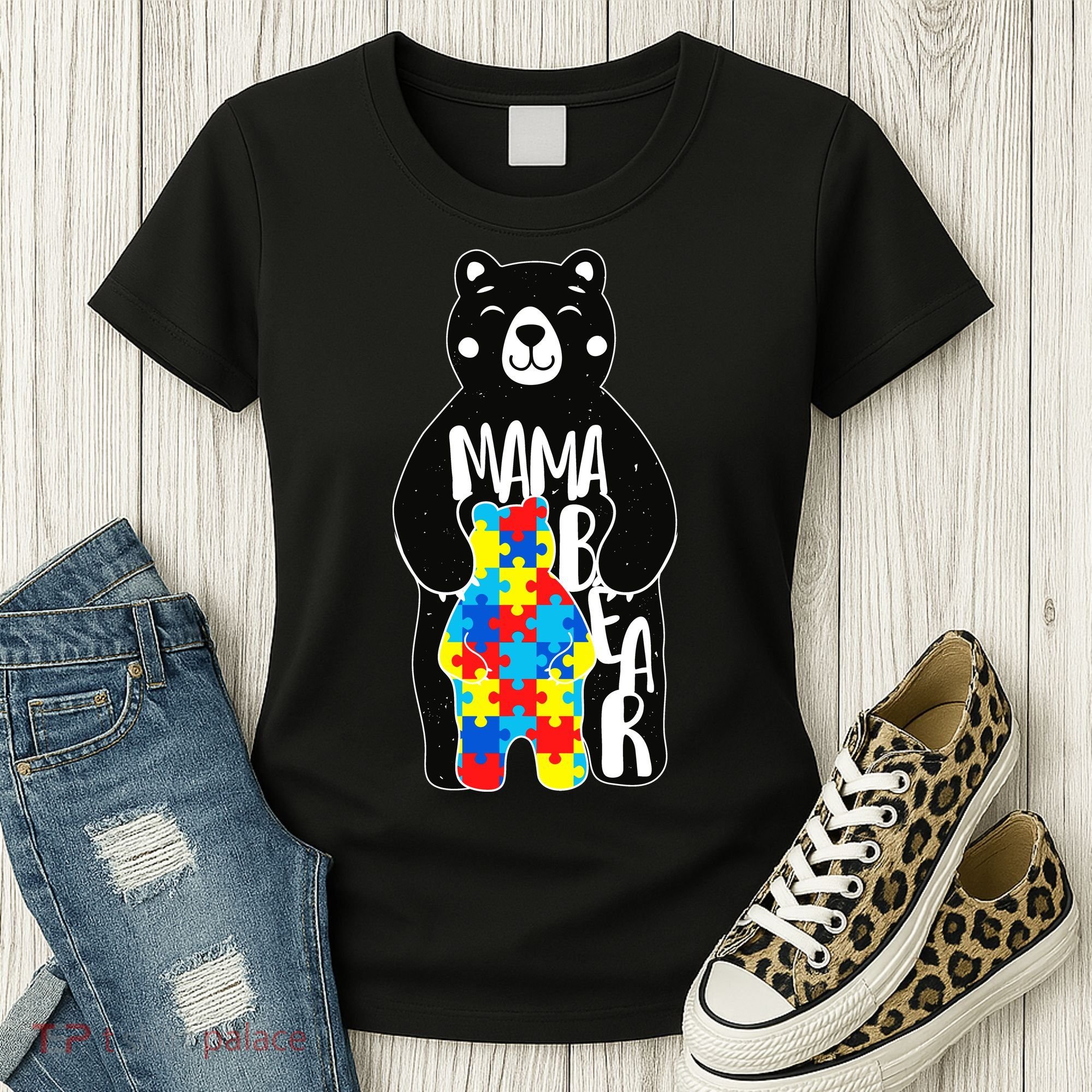 Mama Bear Autism Awareness Women's T-Shirt