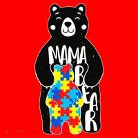 Mama Bear Autism Awareness Santa Hat thumb 1