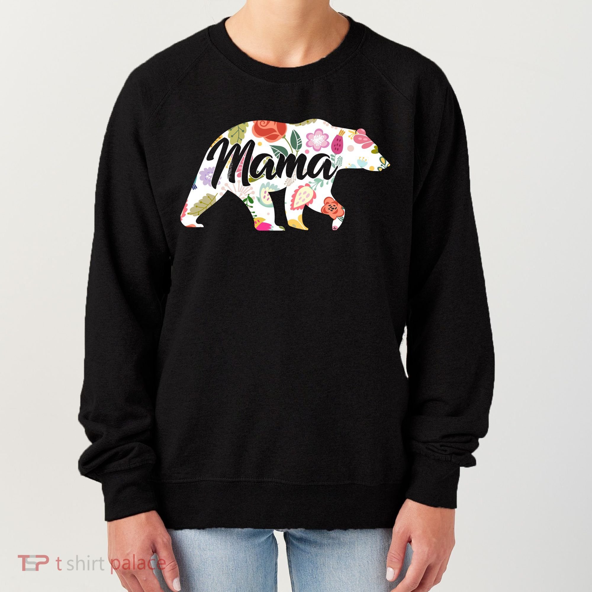 Mama Bear Cute Flower Pattern Women's Sweatshirt