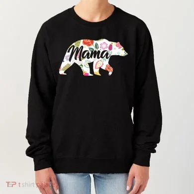 Mama Bear Cute Flower Pattern Women's Sweatshirt
