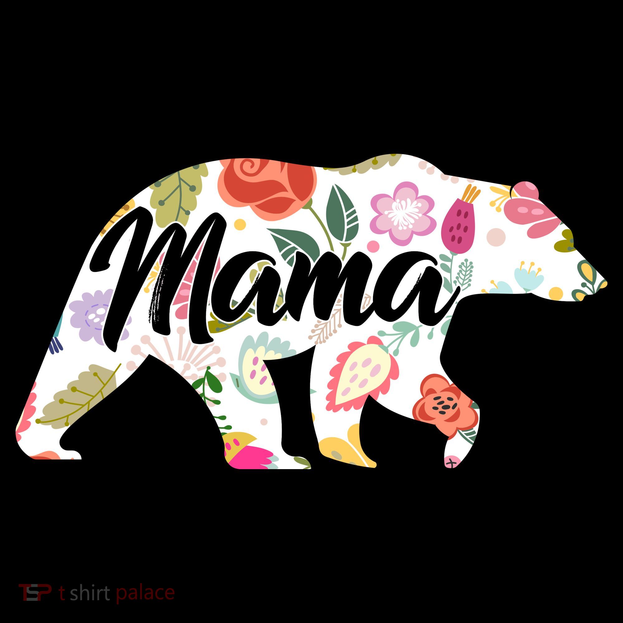 Mama Bear Cute Flower Pattern Doggie Tank