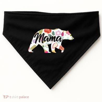 Mama Bear Cute Flower Pattern USA-Made Doggie Bandana