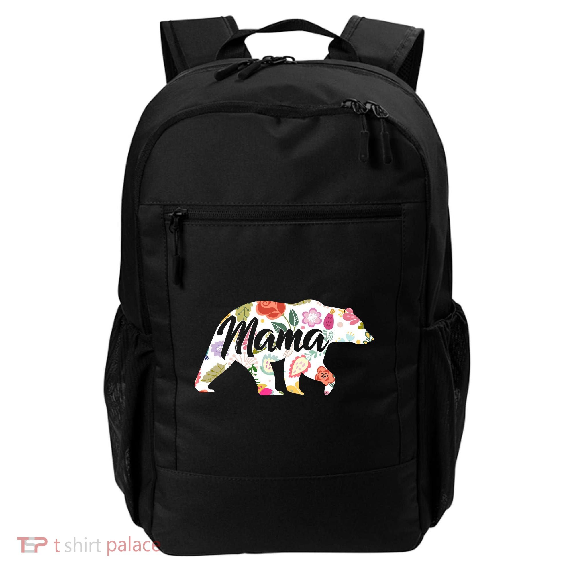 Mama Bear Cute Flower Pattern Backpack