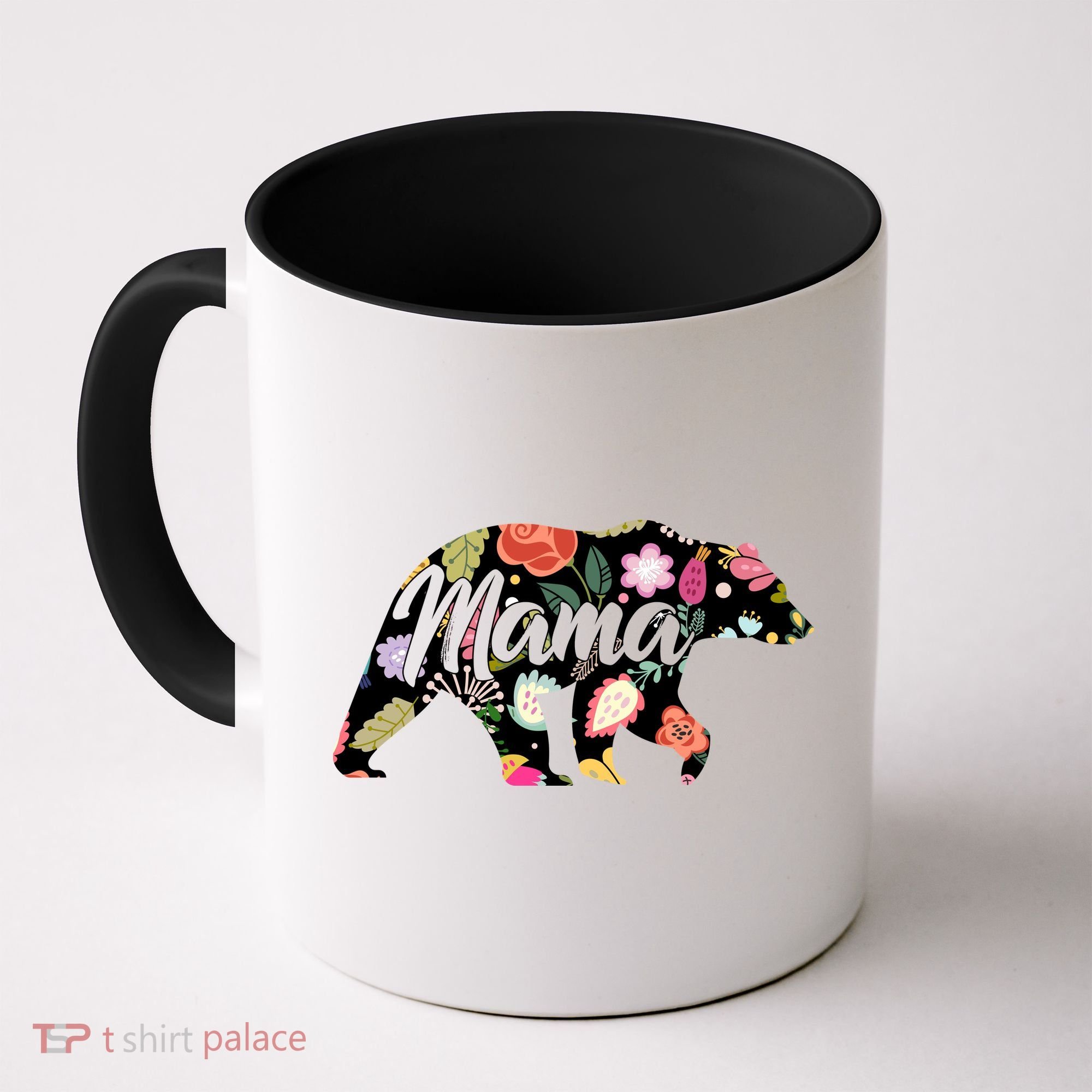 Mama Bear Cute Flower Pattern Coffee Mug
