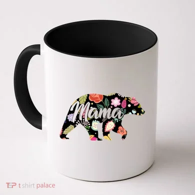 Mama Bear Cute Flower Pattern Coffee Mug