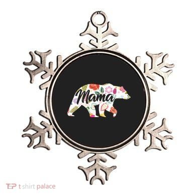 Mama Bear Cute Flower Pattern Ornament