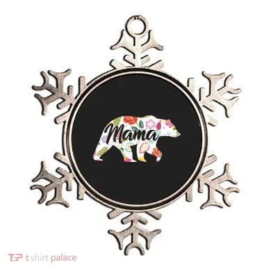 Mama Bear Cute Flower Pattern Ornament