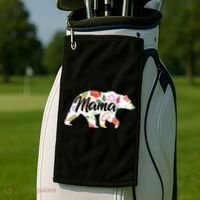 Mama Bear Cute Flower Pattern Golf Towel thumb 2