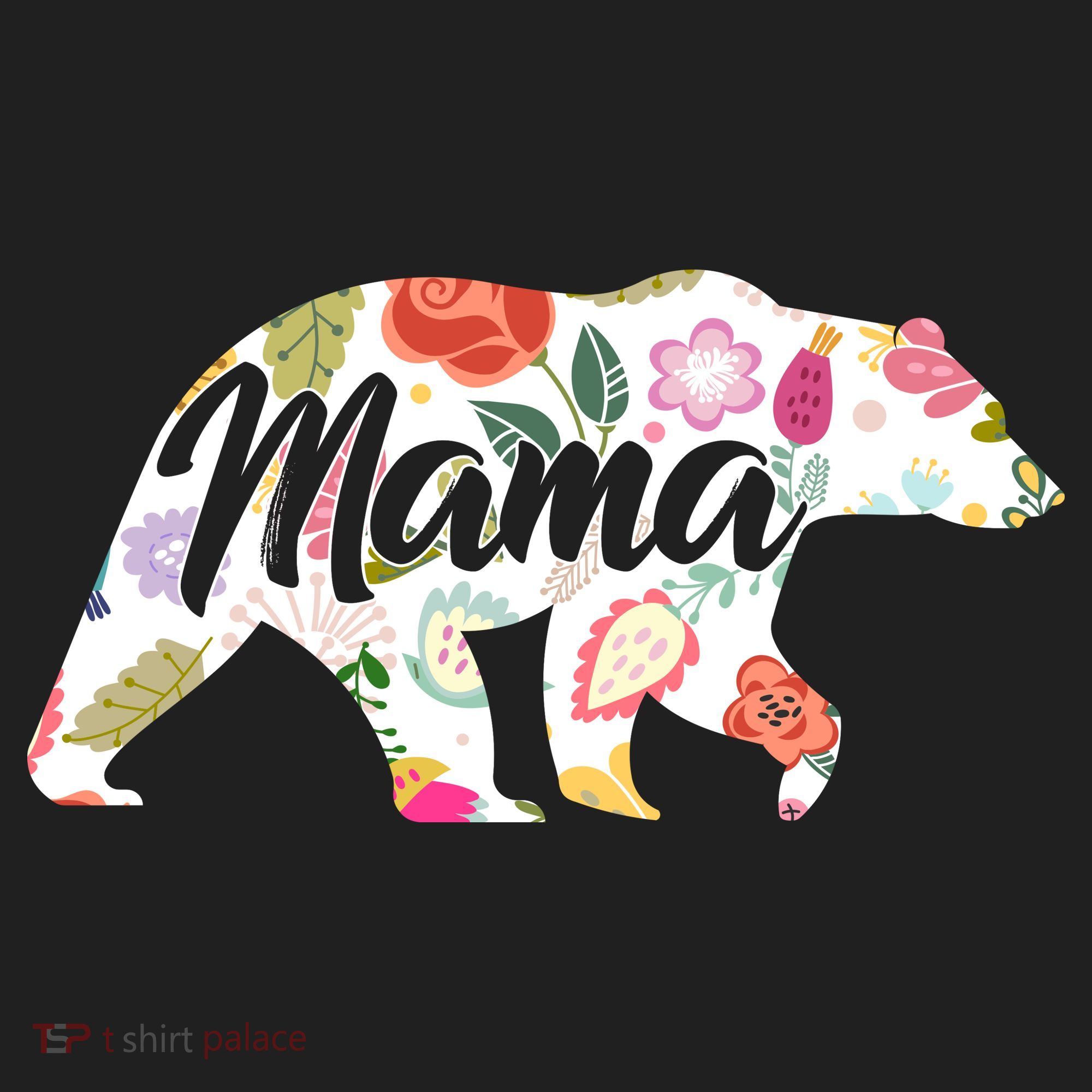 Mama Bear Cute Flower Pattern Golf Towel