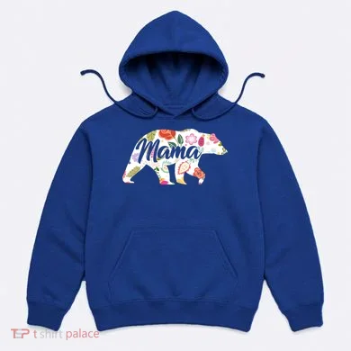 Mama Bear Cute Flower Pattern Hoodie