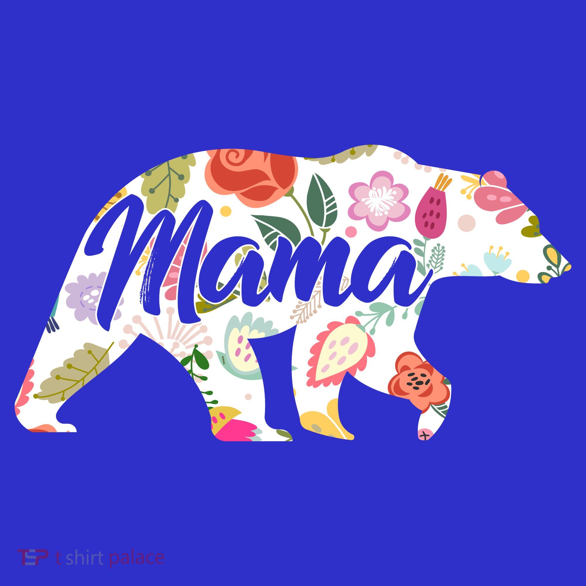 Mama Bear Cute Flower Pattern Long Sleeve Shirt