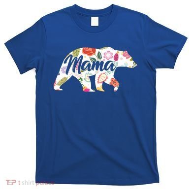 Mama Bear Cute Flower Pattern T-Shirt