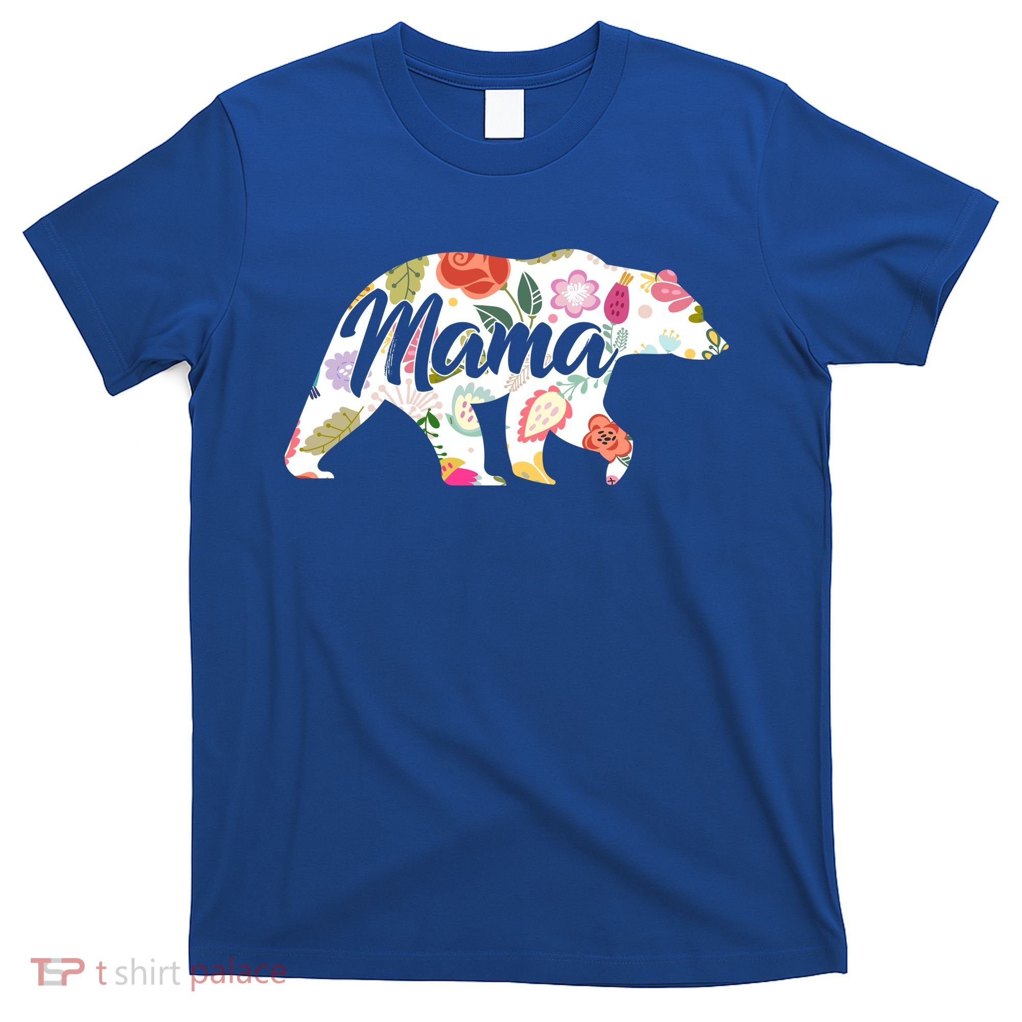 Mama Bear Cute Flower Pattern T-Shirt