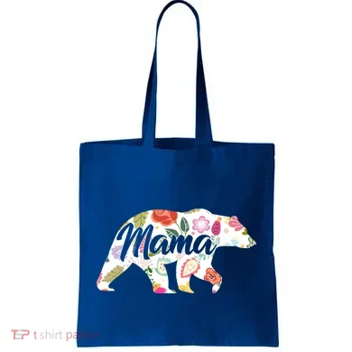 Mama Bear Cute Flower Pattern Tote Bag