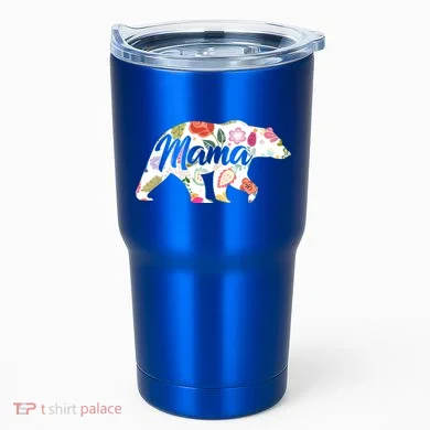 Mama Bear Cute Flower Pattern Tumbler