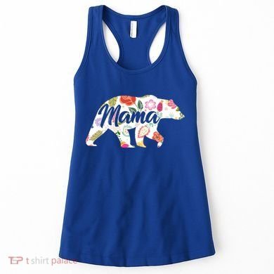 Mama Bear Cute Flower Pattern Women's Tank Top