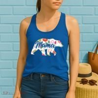 Mama Bear Cute Flower Pattern Women's Tank Top thumb 2