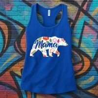 Mama Bear Cute Flower Pattern Women's Tank Top thumb 3