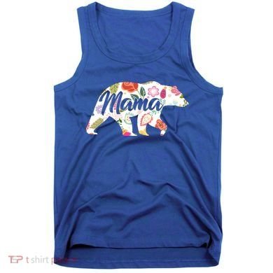 Mama Bear Cute Flower Pattern Tank Top