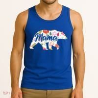 Mama Bear Cute Flower Pattern Tank Top thumb 3
