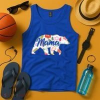 Mama Bear Cute Flower Pattern Tank Top thumb 4