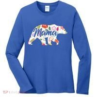 Mama Bear Cute Flower Pattern Women's Long Sleeve Shirt thumb 0
