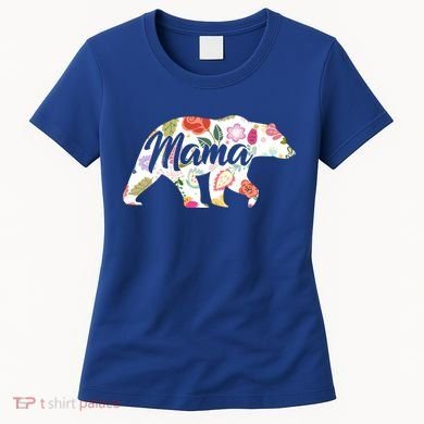 Mama Bear Cute Flower Pattern Women's T-Shirt