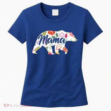 Mama Bear Cute Flower Pattern Women's T-Shirt