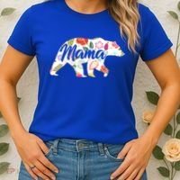 Mama Bear Cute Flower Pattern Women's T-Shirt thumb 2