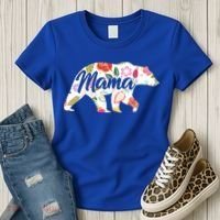 Mama Bear Cute Flower Pattern Women's T-Shirt thumb 3