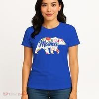 Mama Bear Cute Flower Pattern Women's T-Shirt thumb 4