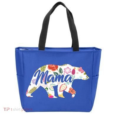 Mama Bear Cute Flower Pattern Tote Bag