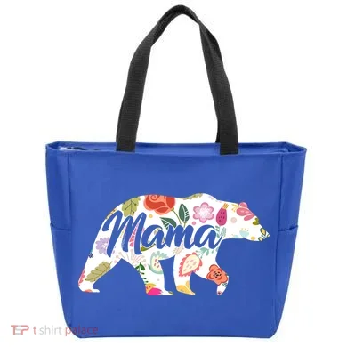 Mama Bear Cute Flower Pattern Tote Bag