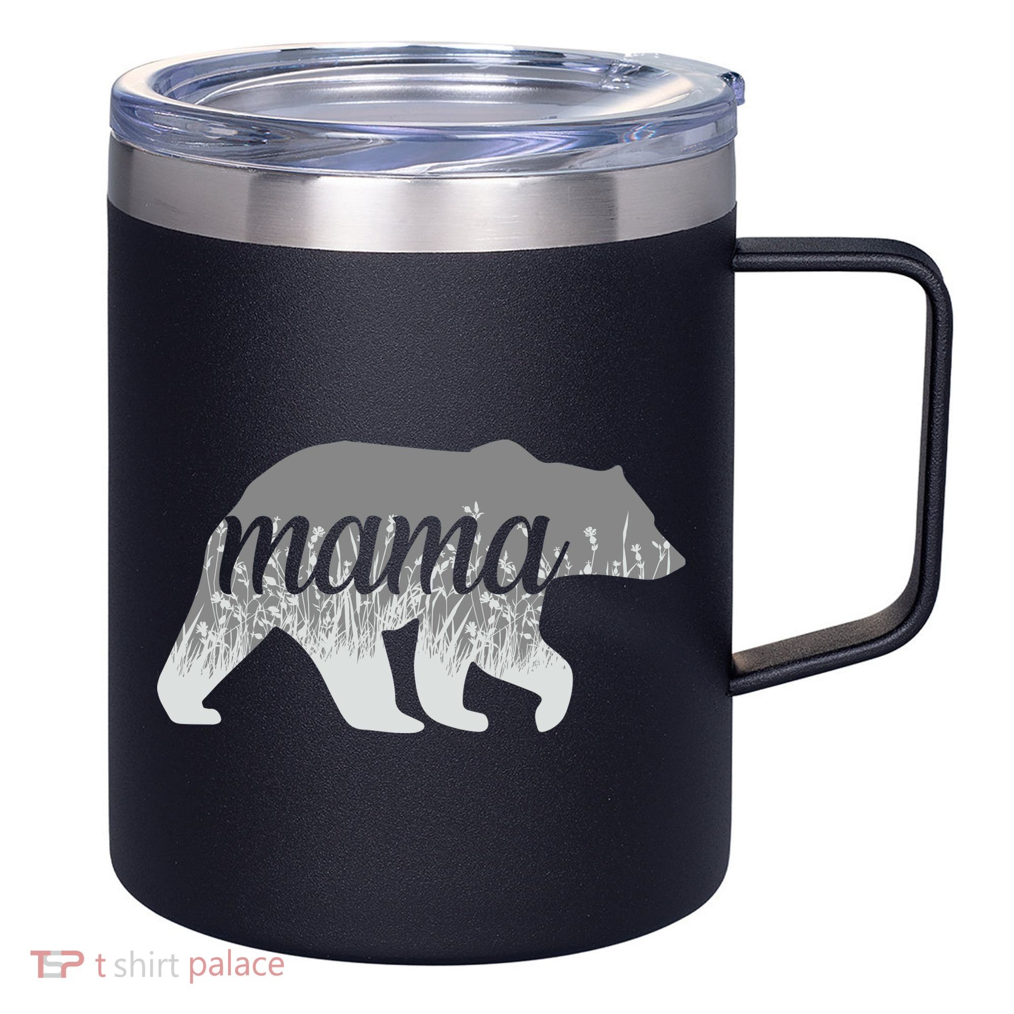 Mama Bear Floral Logo 12oz Stainless Steel Coffee Mug