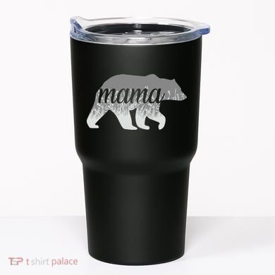 Mama Bear Floral Logo Tumbler