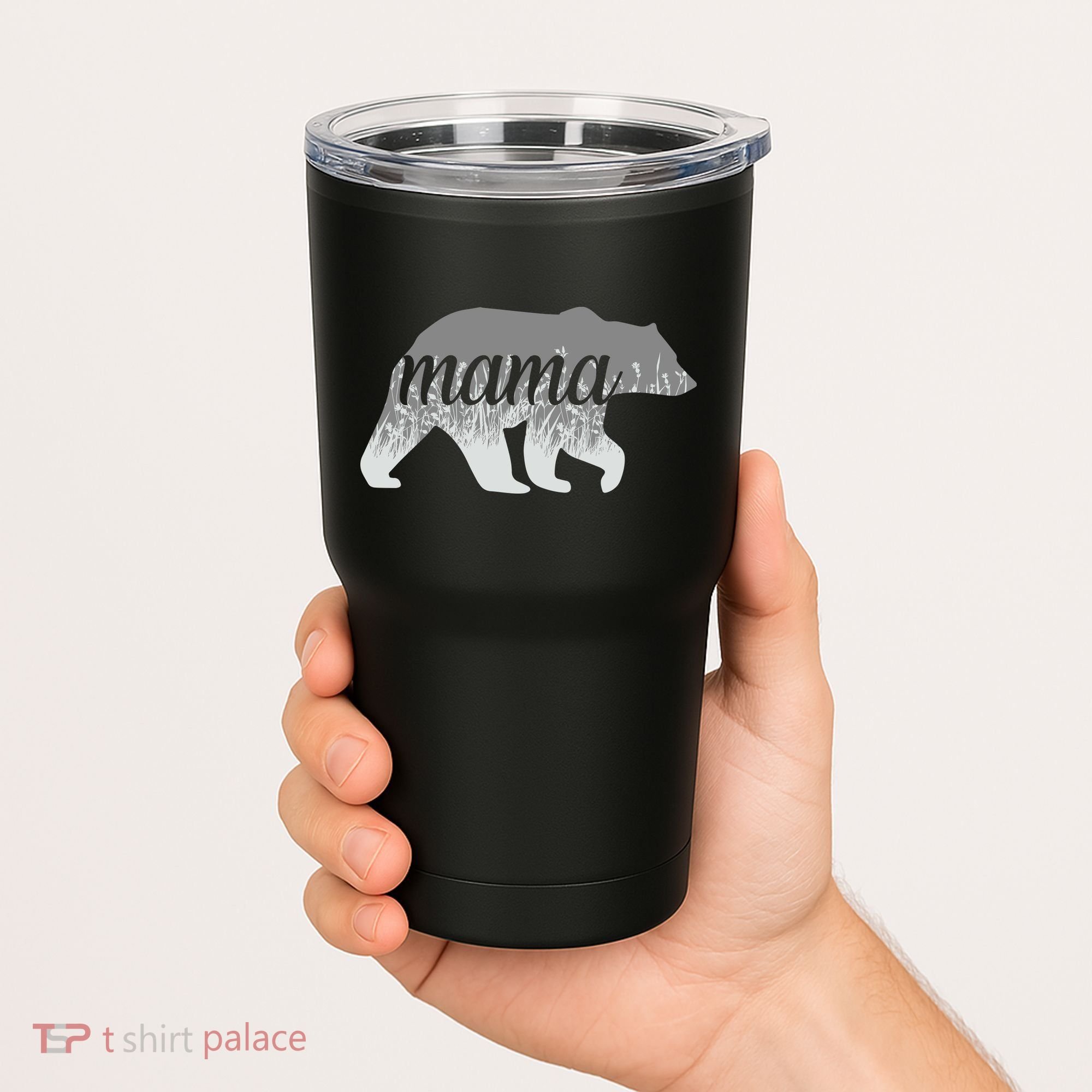 Mama Bear Floral Logo Tumbler