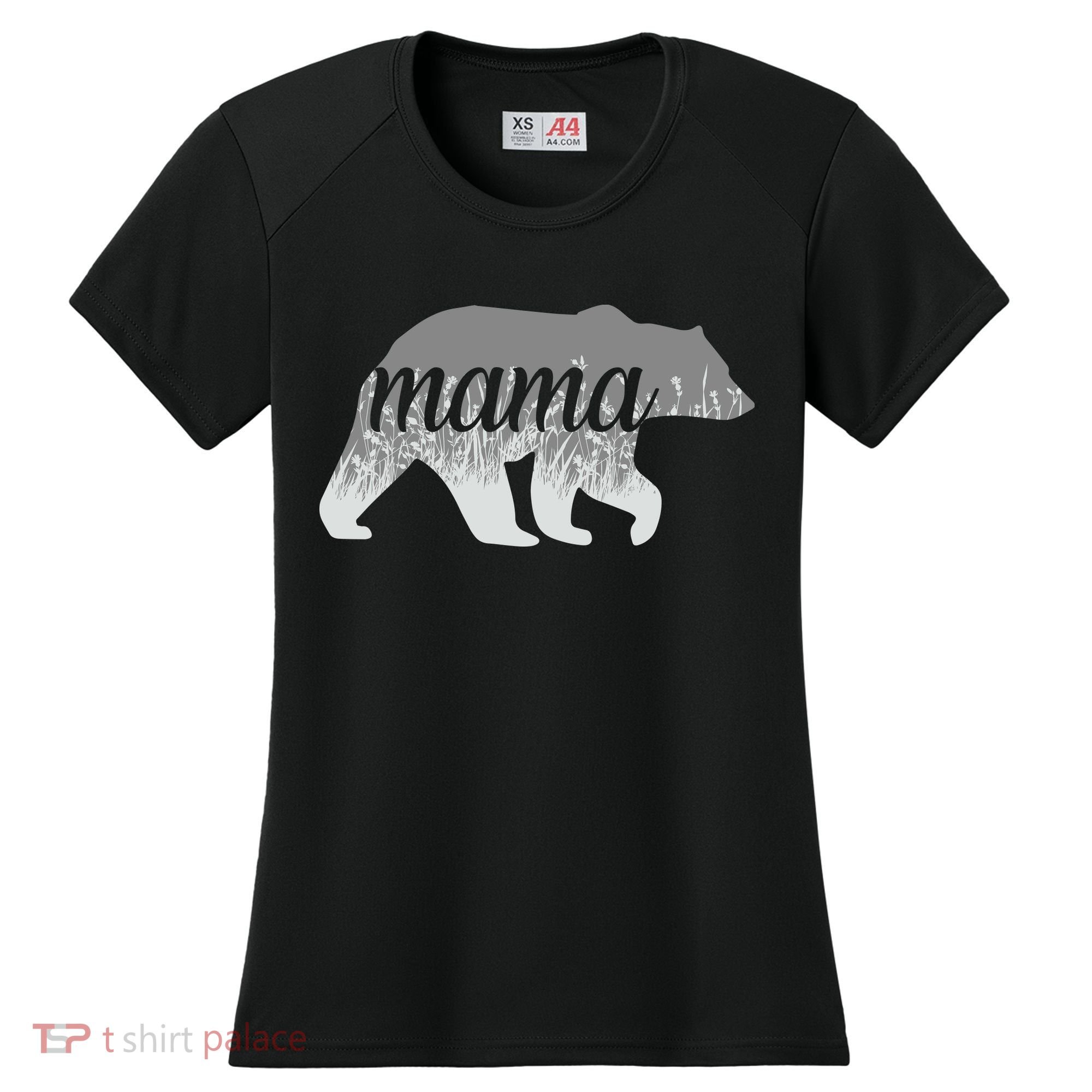 Mama Bear Floral Logo Women's Cooling Performance Crew T-Shirt