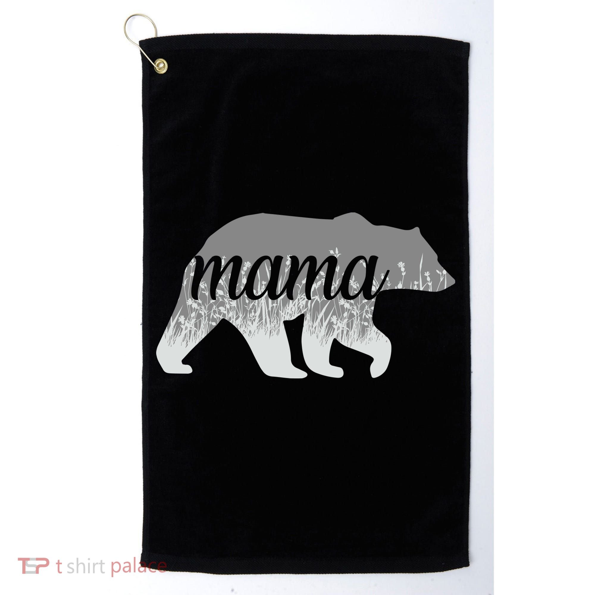 Mama Bear Floral Logo Golf Towel