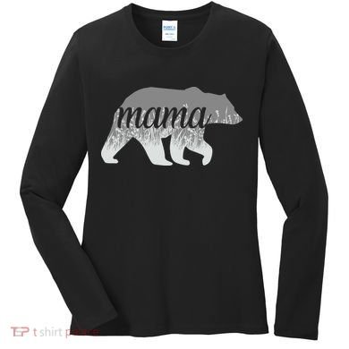 Mama Bear Floral Logo Women's Long Sleeve Shirt
