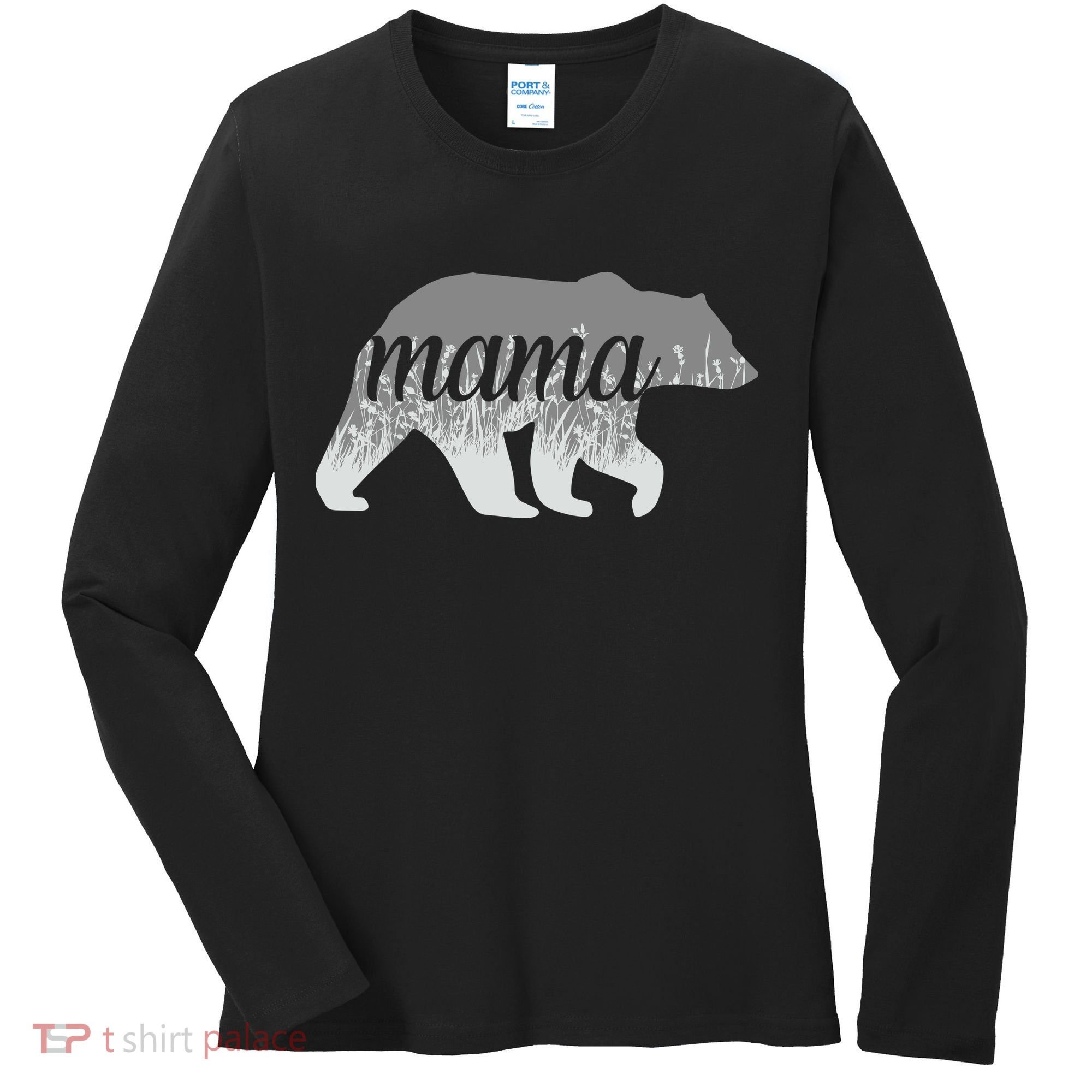 Mama Bear Floral Logo Women's Long Sleeve Shirt