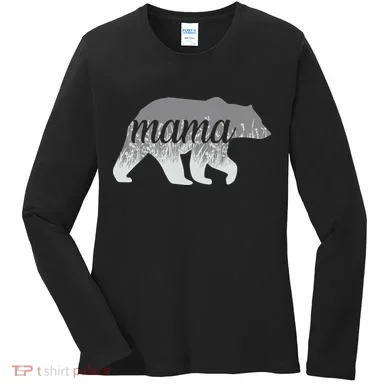 Mama Bear Floral Logo Women's Long Sleeve Shirt