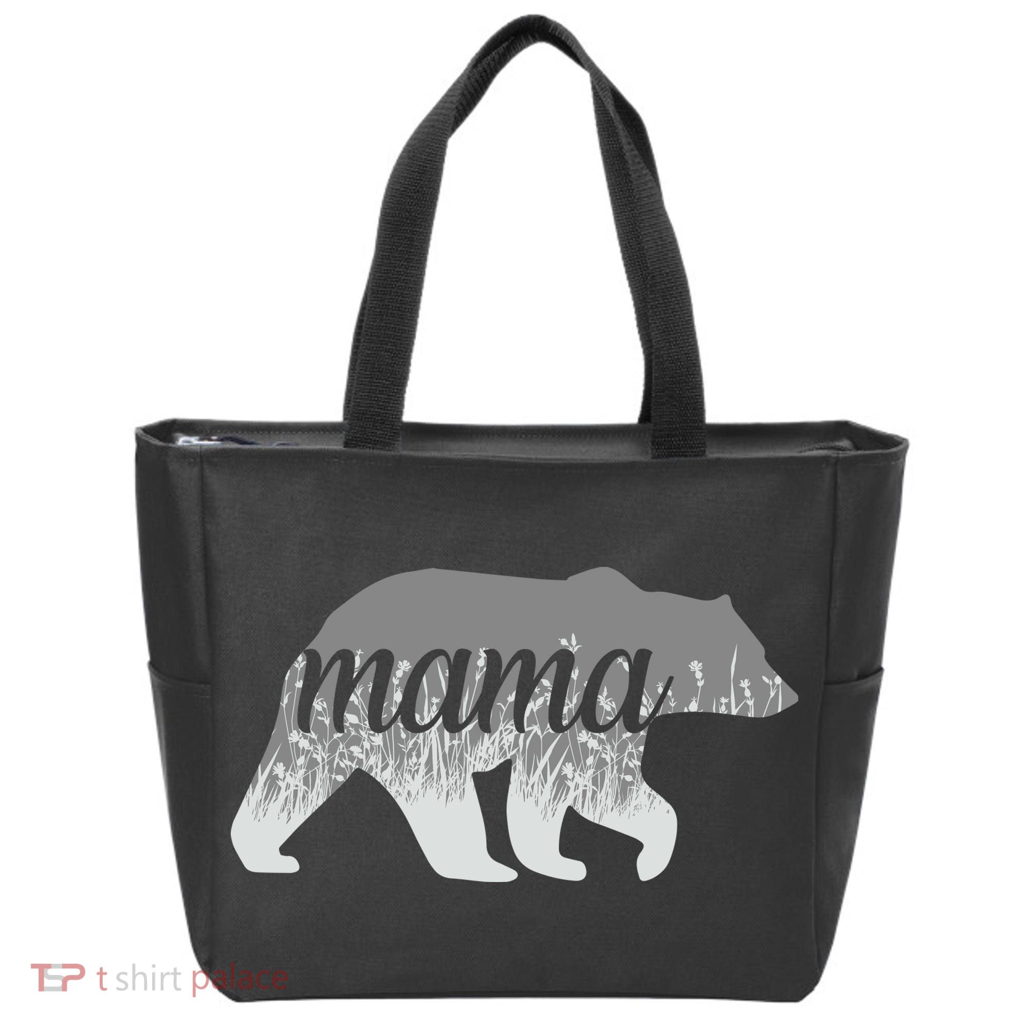 Mama Bear Floral Logo Tote Bag