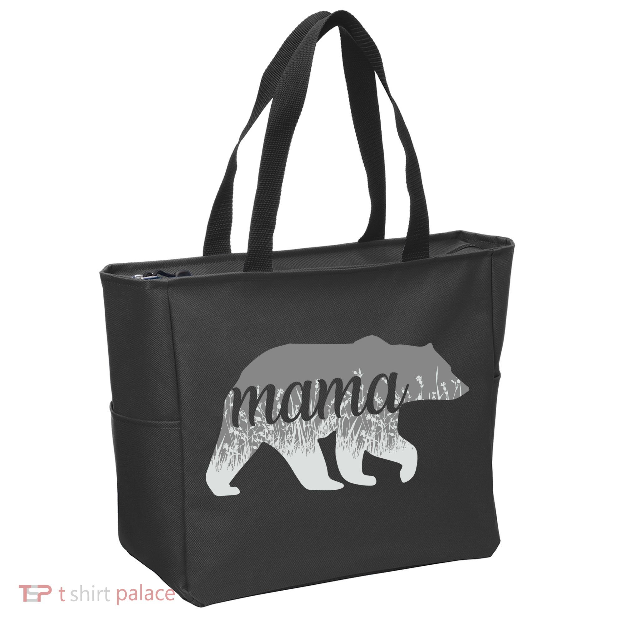 Mama Bear Floral Logo Tote Bag